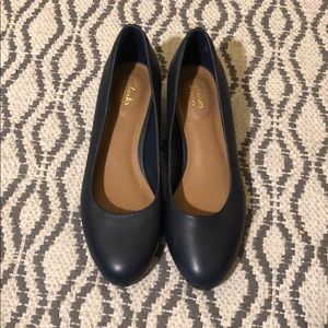Clark’s Navy Wedges